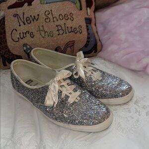 Kate Spade Silver Glitter Sneakers-Keds for Kate Spade